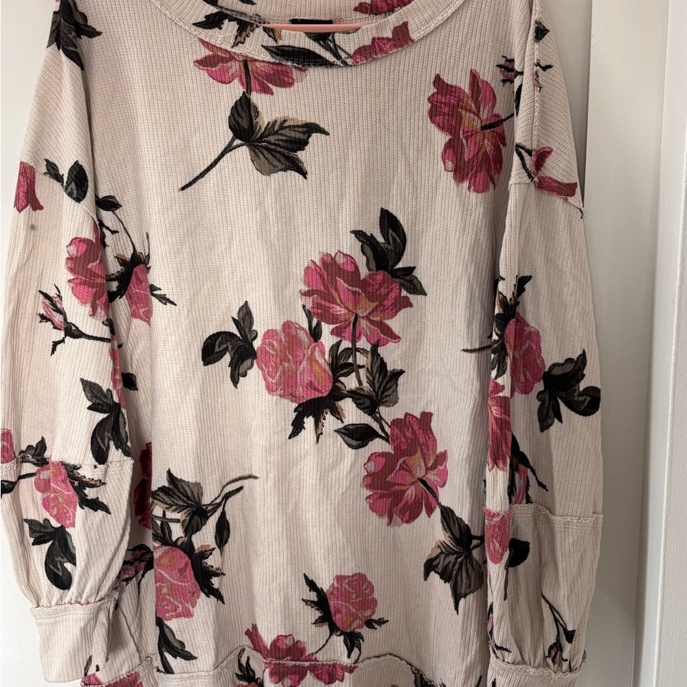 Torrid Pink Floral Print Sweatshirt